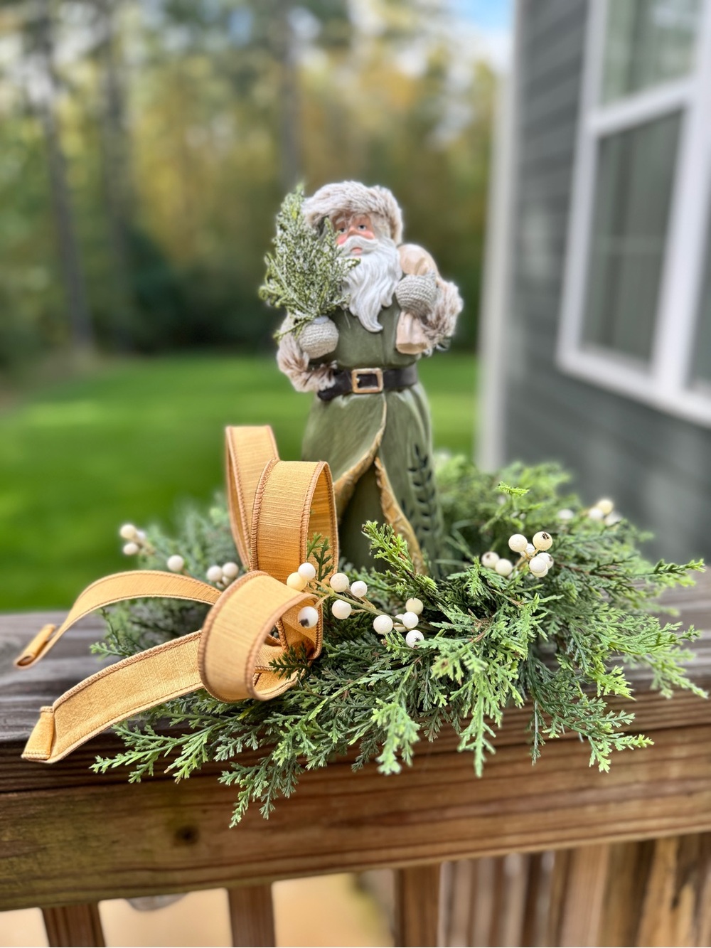 Father Christmas Cedar Centerpiece/Decor